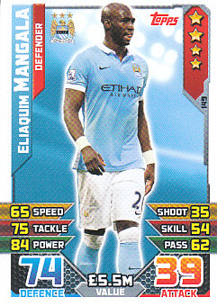 Eliaquim Mangala Manchester City 2015/16 Topps Match Attax #149